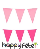 Guirlande rose de fanions triangulaires, 10m