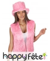 Gilet rose en peluche