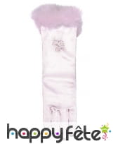 Gants rose mi-longs de princesse pour enfant