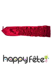 Gants rouges plissés satinés avec attache doigt