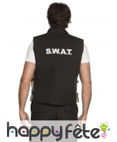 Gilet SWAT noir sans manche pour adulte, image 1