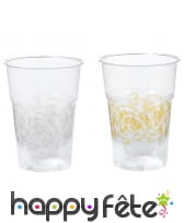 Gobelets transparents avec arabesques