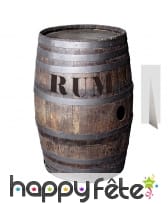 Grand tonneau de rhum en carton plat
