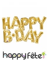 Happy Birthday en ballons dorés de 78 cm