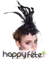 Haute coiffe noire voilet et plumes