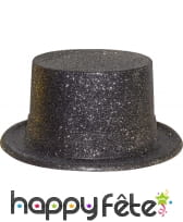 Haut de forme avec paillettes noir