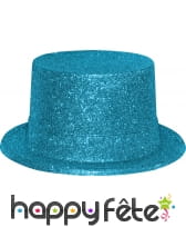 Haut de forme avec paillettes turquoise