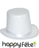 Haut de forme blanc pour adulte, image 1