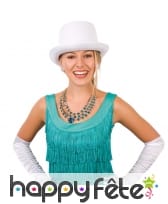 Haut de forme blanc satiné