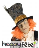 Haut de forme du chapelier fou et cheveux