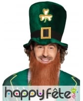 Haut de forme et barbe Irlandais de Saint Patrick