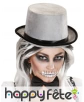 Haut de forme gris ruban noir satiné, image 1