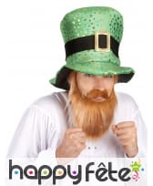 Haut de forme imprimé trèfles dorés Saint Patrick, image 1