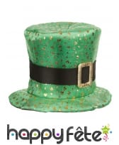 Haut de forme imprimé trèfles dorés Saint Patrick