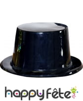 Haut de forme noir adulte en plastique