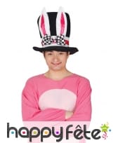 Haut de forme oreilles de lapin Alice