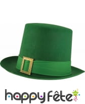 Haut de forme Saint Patrick rigide vert uni