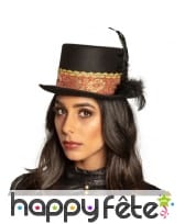 Haut de forme steampunk noir élégant pour adulte