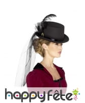 Haut de forme victorien noir pour femme