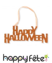 Happy Halloween orange pailleté à suspendre 31 cm