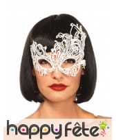 Haut loup en dentelle blanche fantaisie