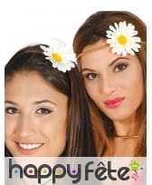 Headband tressé avec une fleur blanche pour adulte, image 1