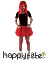 Jupon doublé en tulle rouge