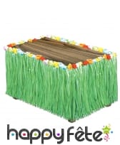 Jupe de table Hawaïenne franges vertes