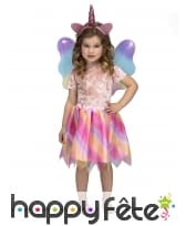 Jupe licorne multicolore avec ailes et oreilles