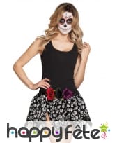 Jupe noire avec squelettes Dia de los muertos