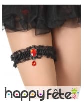 Jarretière noire décorée d'un rubis, image 1