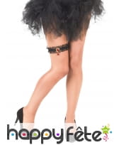 Jarretière noire décorée d'un rubis