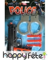 Jouet pistolet à flechettes et menottes