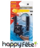 Jouet revolver de détective avec silencieux