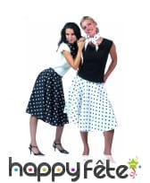 Jupe rock'n roll avec foulard noire à pois, image 1