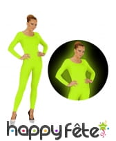Justaucorps vert fluo pour femme