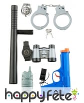 Kit accessoires plastique de Policier pour enfant