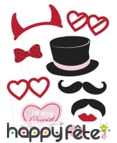 Kit de 10 photobooth sur le thème St Valentin