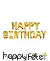 Kit de ballons dorées en lettres Happy Birthday