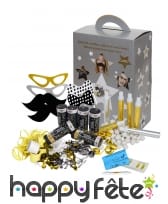 Kit de cotillons avec photobooth argent or pour 6, image 1