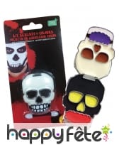 Kit de maquillage crâne, tête de mort