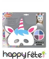 Kit de maquillage de licorne avec masque, enfant