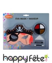 Kit de maquillage de pirate avec masque, enfant