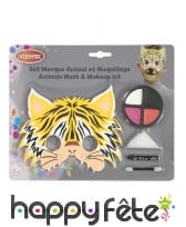 Kit de maquillage de tigre avec masque, enfant