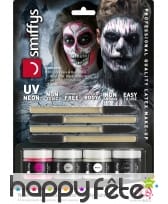 Kit de maquillage squelette néon, réagit aux UV, image 14