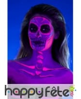 Kit de maquillage squelette néon, réagit aux UV, image 6