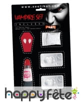 Kit dents, sang et lentilles de vampire pour adulte