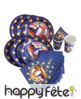 Kit de vaisselle jetable Football Mondial