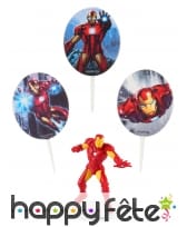 Kit Iron Man de d&eacute;corations de g&acirc;teaux