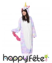 Kigurumi licorne coloris pastels pour adulte